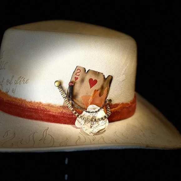 Hand designed western festival concert cowgirl hat
